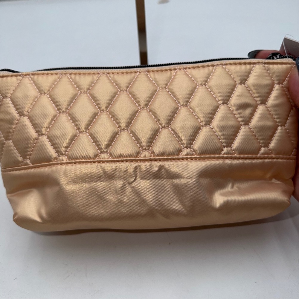 Lug Shiplap Quilted Wristlet Pouch Metallic Rose Gold Water Repellent NWT - Picture 5 of 9